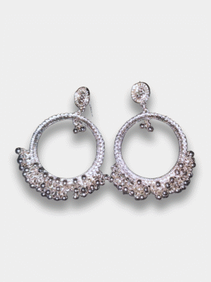 Round Jhumka Base Silver